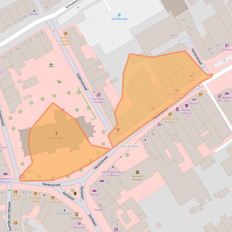 Kaart van postcodegebied 2282BW.