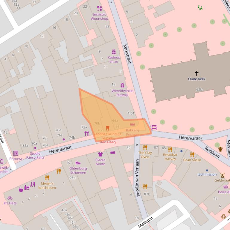 Kaart van postcodegebied 2282BX.