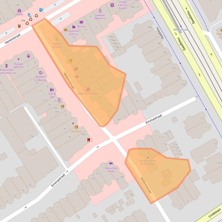 Kaart van postcodegebied 2282CB.