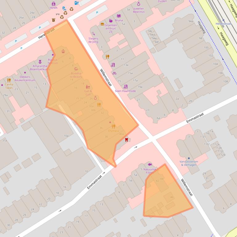 Kaart van postcodegebied 2282CC.