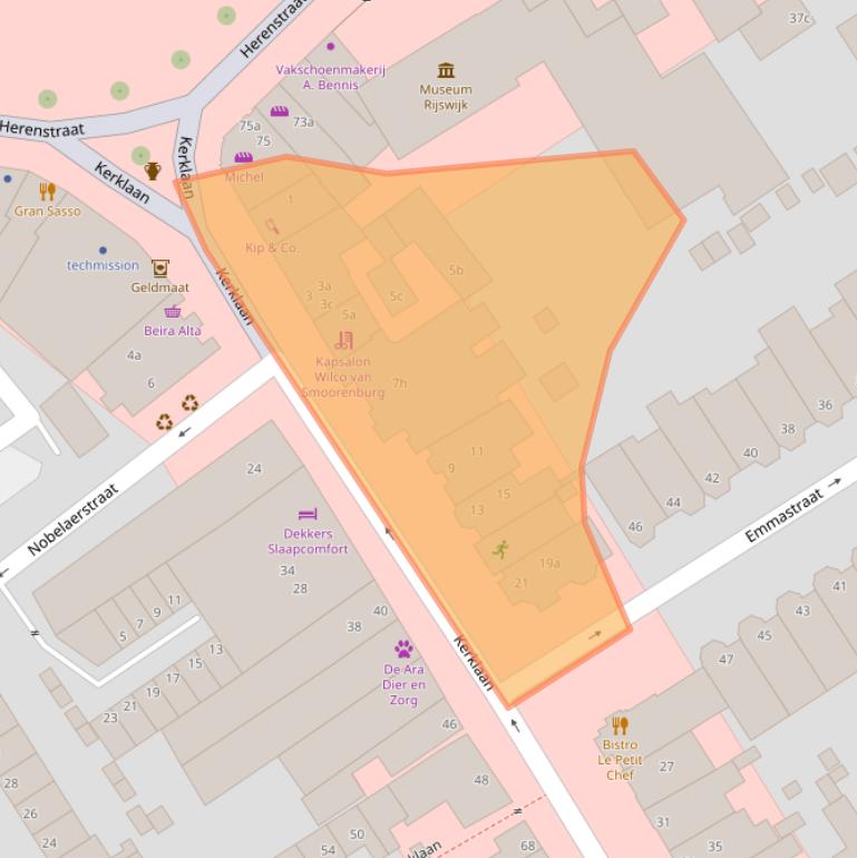 Kaart van postcodegebied 2282CD.