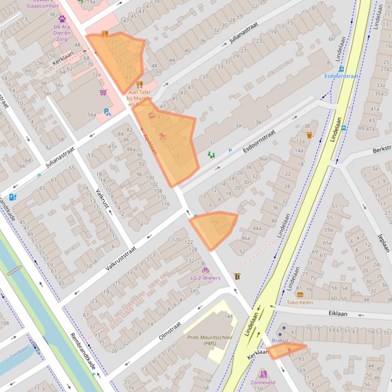 Kaart van postcodegebied 2282CE.