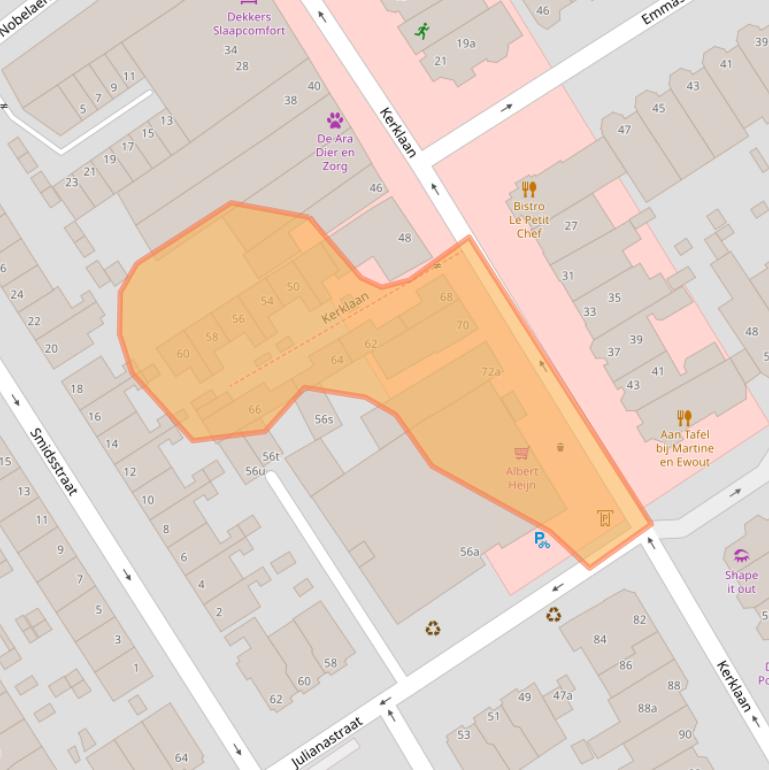 Kaart van postcodegebied 2282CL.