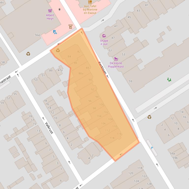 Kaart van postcodegebied 2282CM.