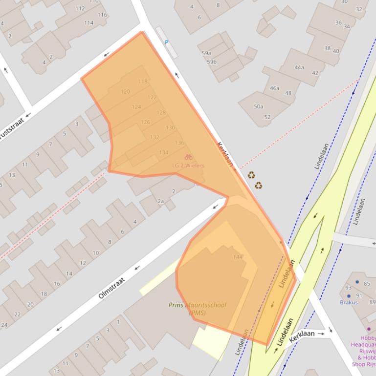 Kaart van postcodegebied 2282CN.