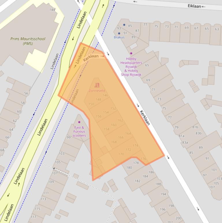 Kaart van postcodegebied 2282CP.