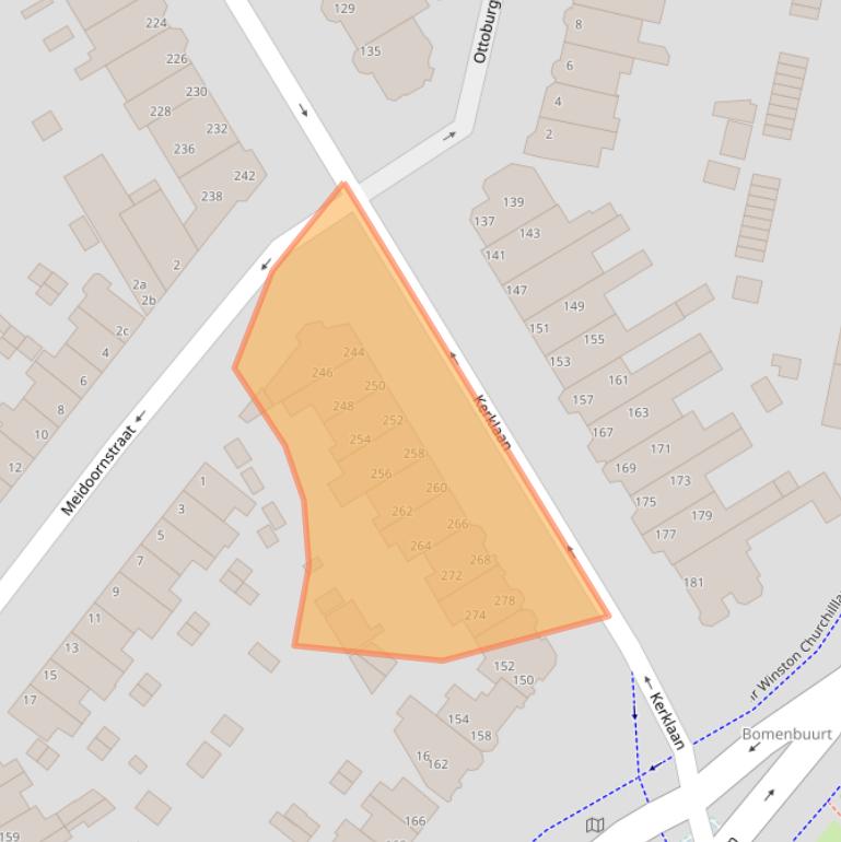 Kaart van postcodegebied 2282CT.