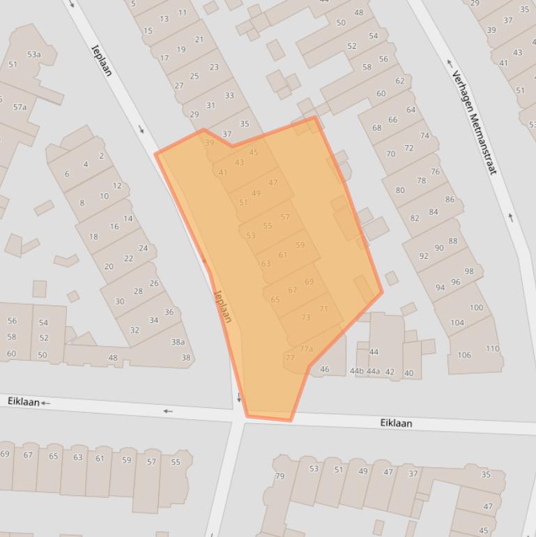 Kaart van postcodegebied 2282CW.