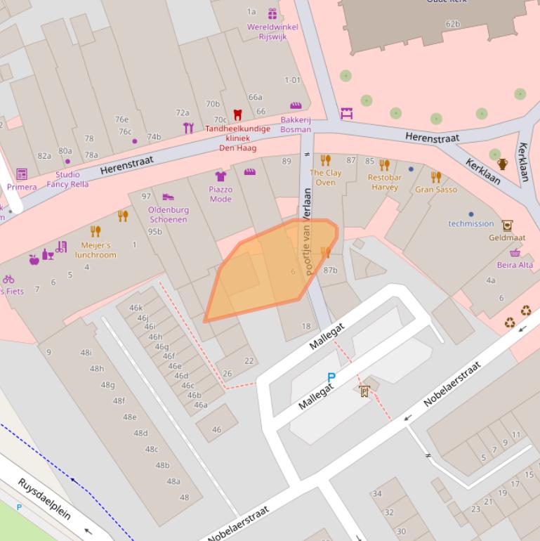 Kaart van postcodegebied 2282DB.