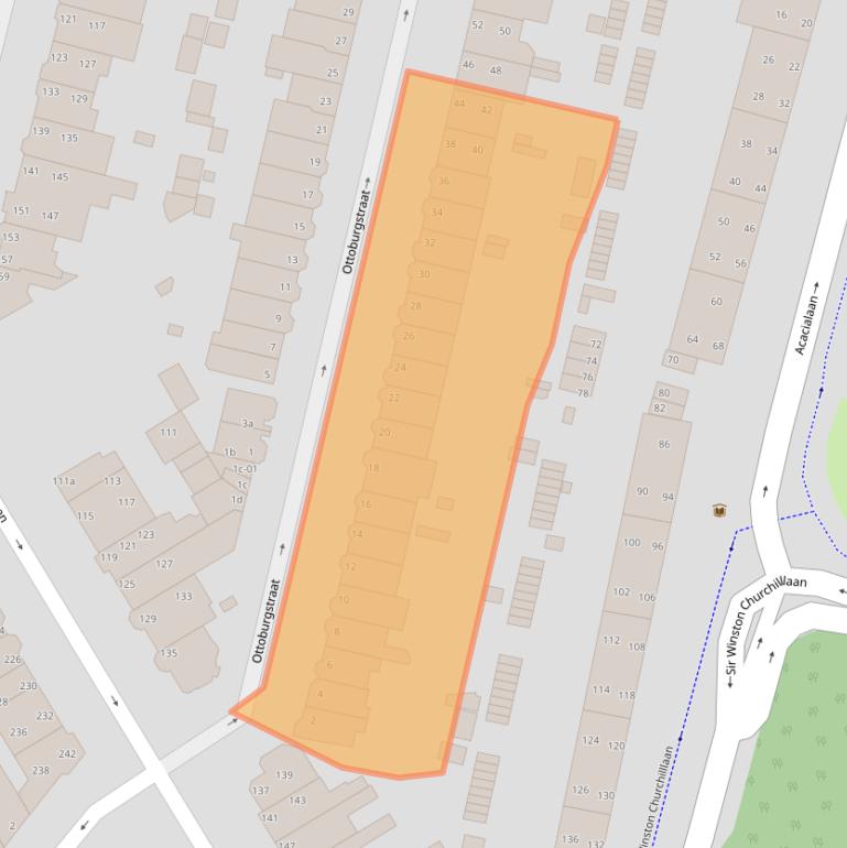 Kaart van postcodegebied 2282EJ.