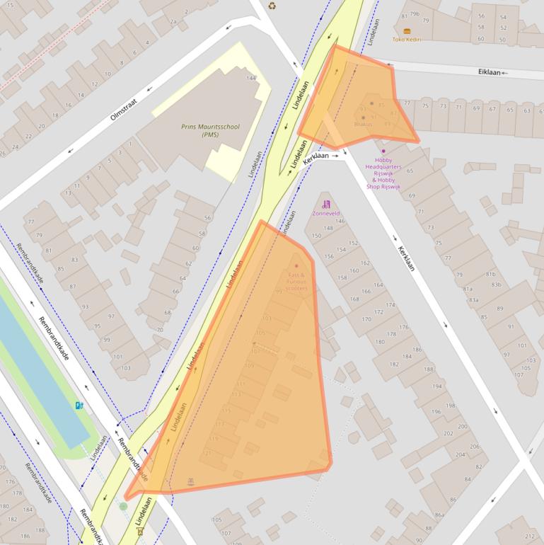 Kaart van postcodegebied 2282EP.