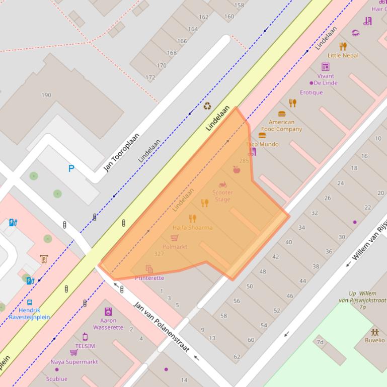 Kaart van postcodegebied 2282EW.