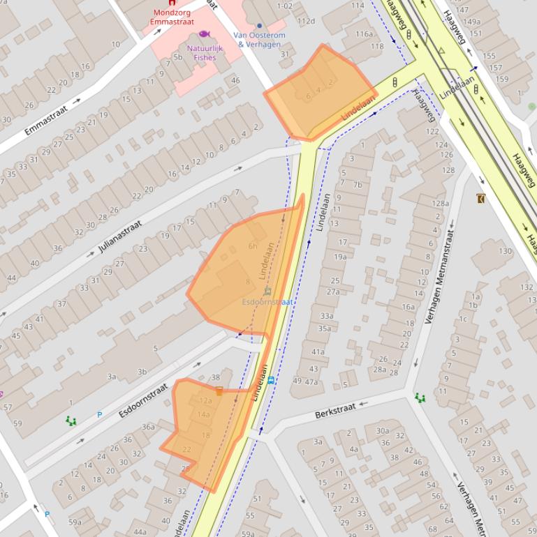 Kaart van postcodegebied 2282EX.