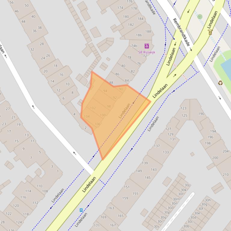 Kaart van postcodegebied 2282GB.