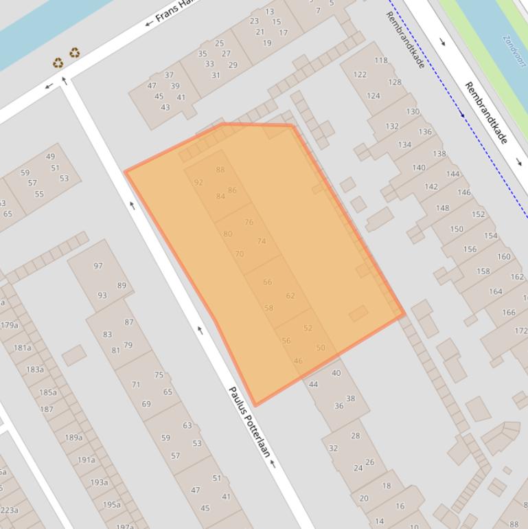 Kaart van postcodegebied 2282GJ.