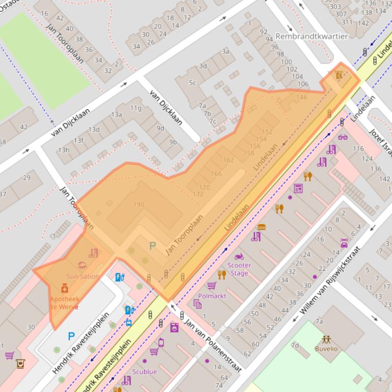 Kaart van postcodegebied 2282GS.
