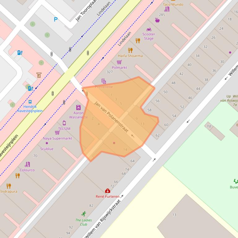 Kaart van postcodegebied 2282GZ.