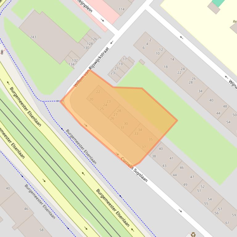 Kaart van postcodegebied 2282HE.