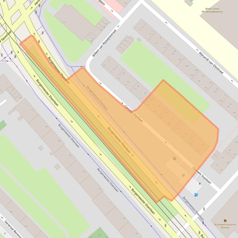 Kaart van postcodegebied 2282HG.