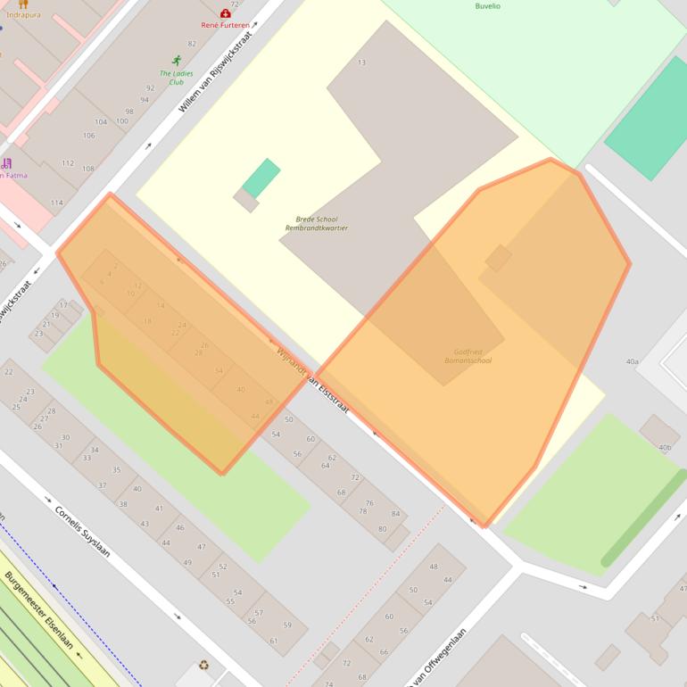 Kaart van postcodegebied 2282HH.