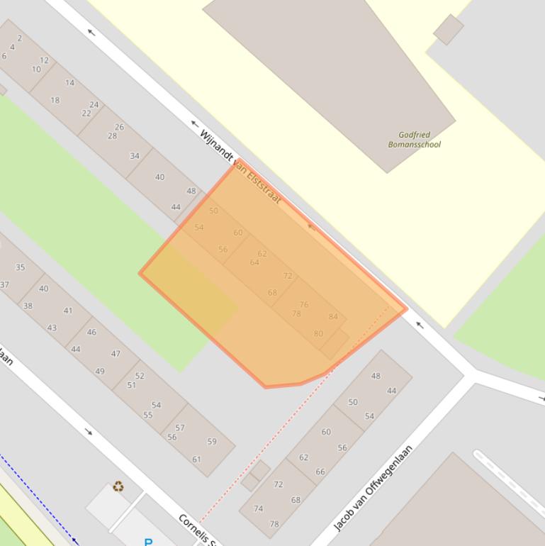 Kaart van postcodegebied 2282HJ.