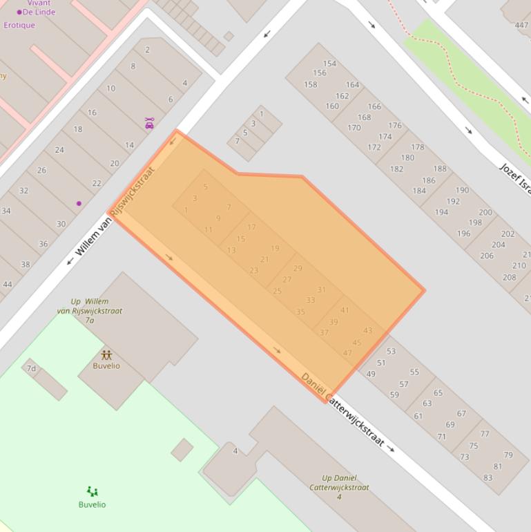 Kaart van postcodegebied 2282HK.