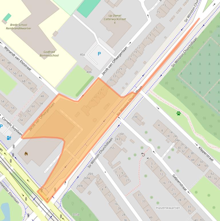 Kaart van postcodegebied 2282HP.