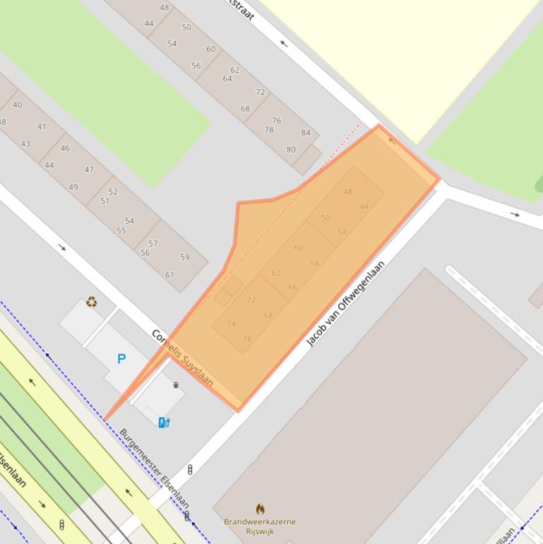 Kaart van postcodegebied 2282HS.