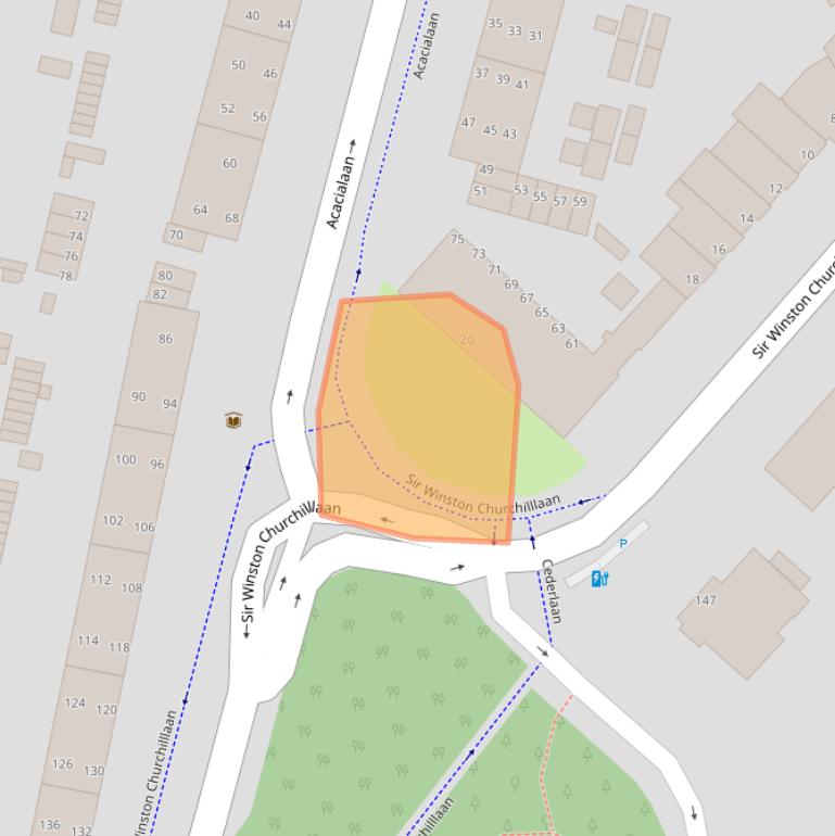 Kaart van postcodegebied 2282JE.