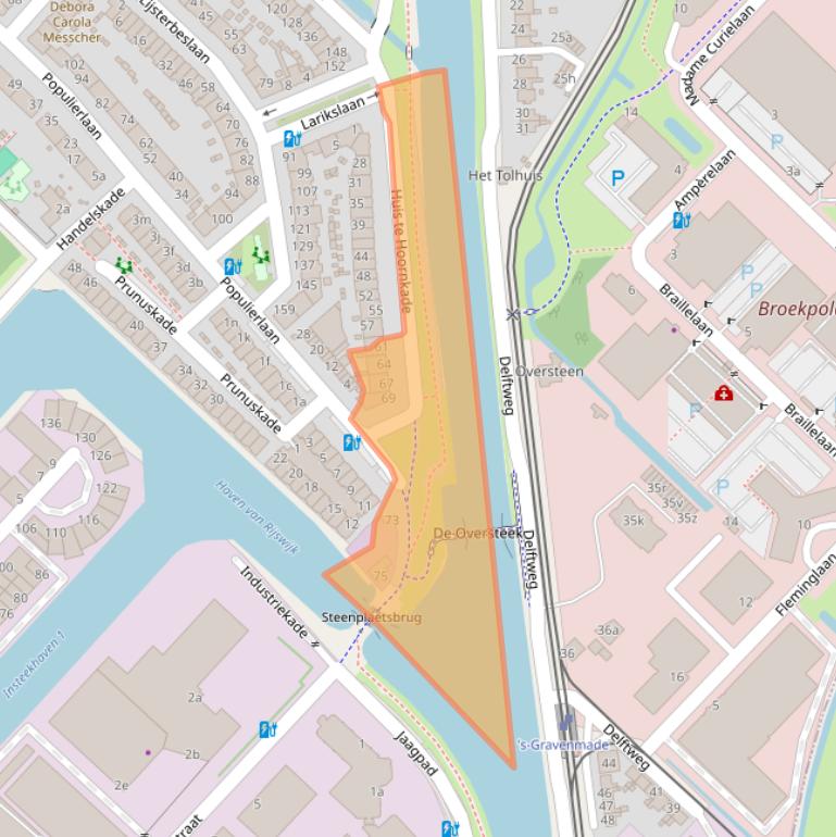 Kaart van postcodegebied 2282KA.