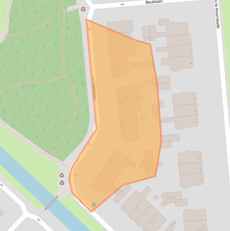 Kaart van postcodegebied 2282KC.