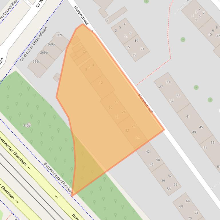 Kaart van postcodegebied 2282KJ.