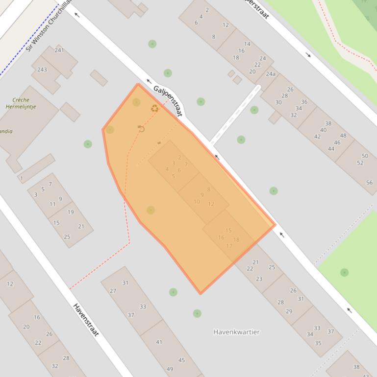 Kaart van postcodegebied 2282KM.