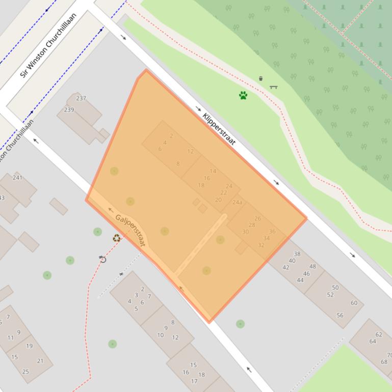 Kaart van postcodegebied 2282KR.