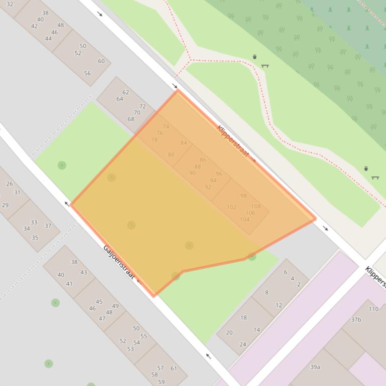 Kaart van postcodegebied 2282KT.