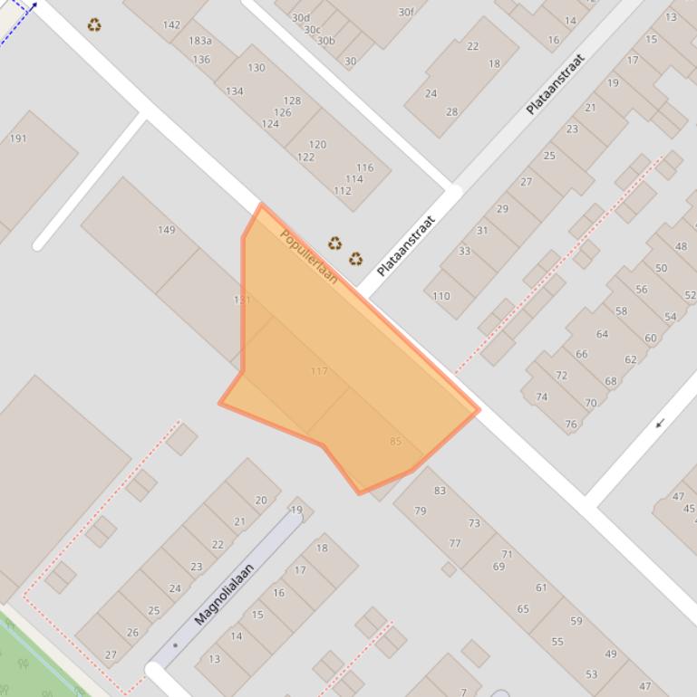 Kaart van postcodegebied 2282LA.