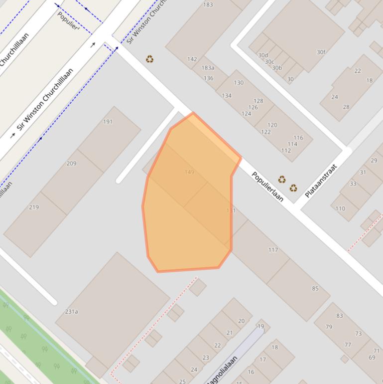Kaart van postcodegebied 2282LB.