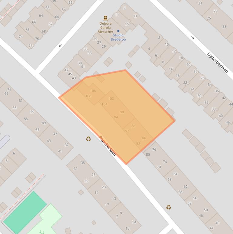 Kaart van postcodegebied 2282LD.