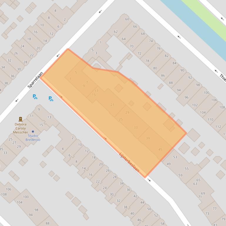 Kaart van postcodegebied 2282LG.