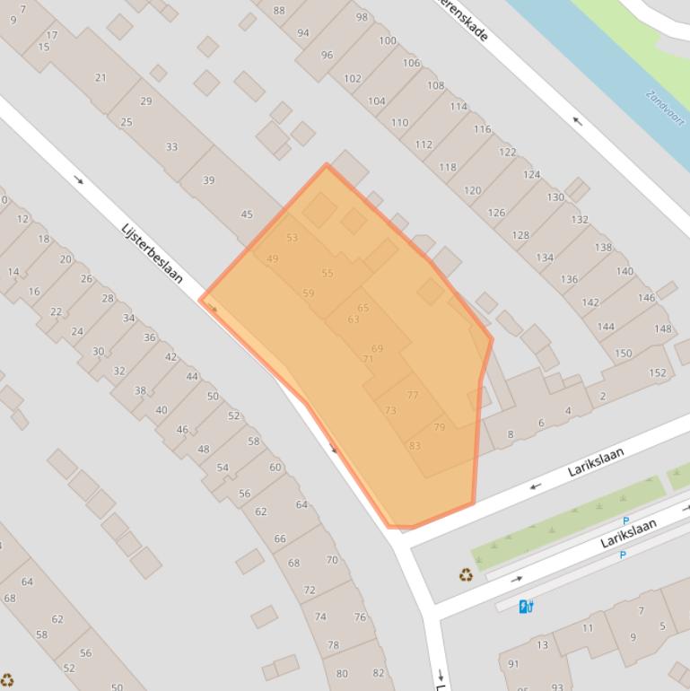 Kaart van postcodegebied 2282LH.