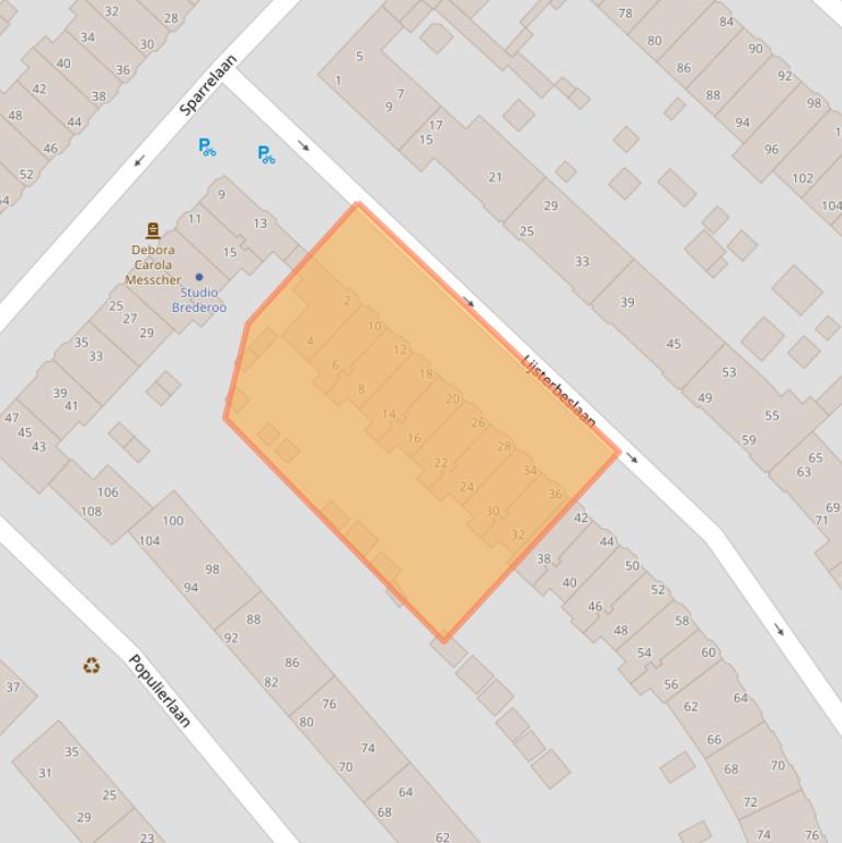 Kaart van postcodegebied 2282LL.