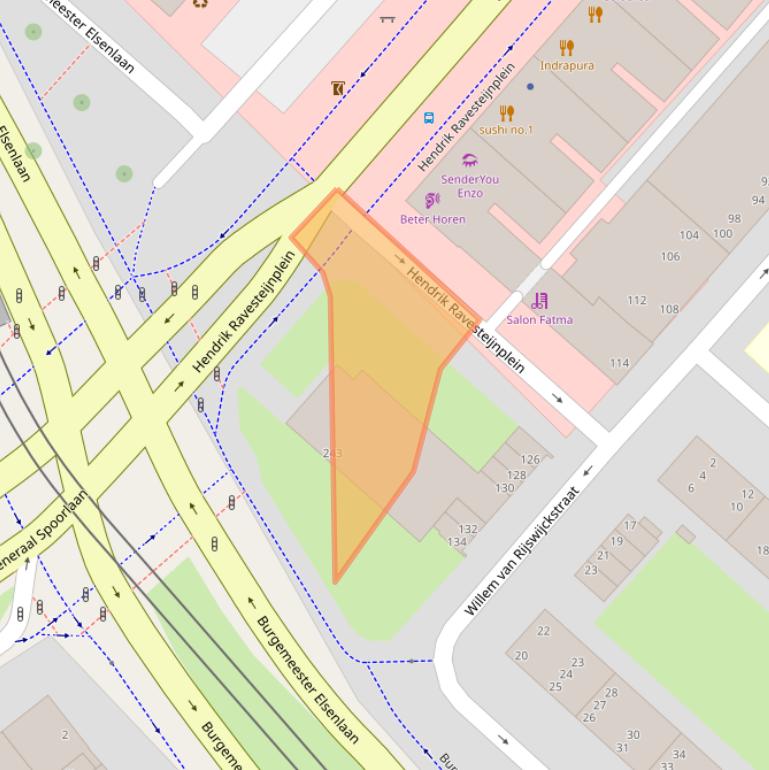 Kaart van postcodegebied 2282NG.