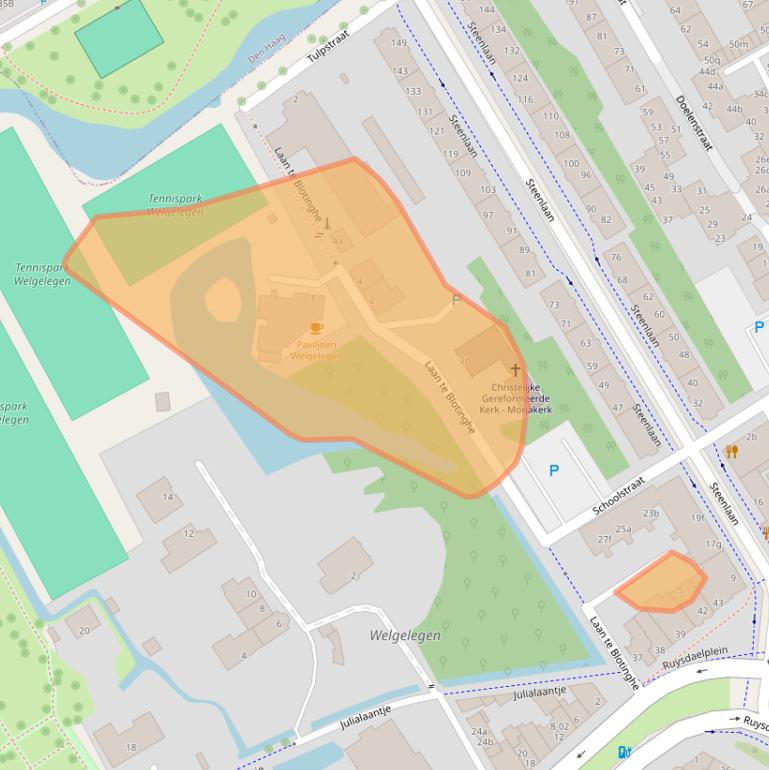 Kaart van postcodegebied 2282NJ.