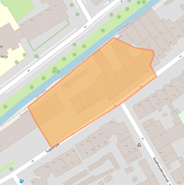 Kaart van postcodegebied 2282NM.