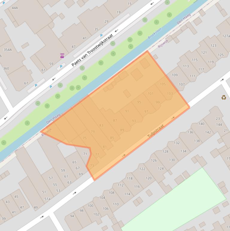 Kaart van postcodegebied 2282NN.