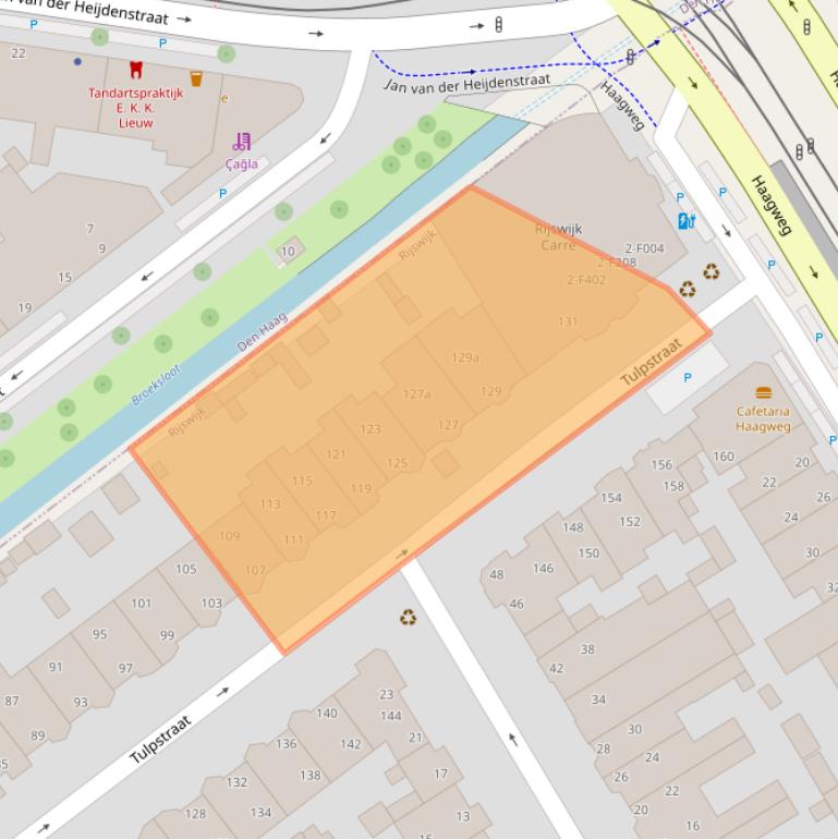 Kaart van postcodegebied 2282NP.