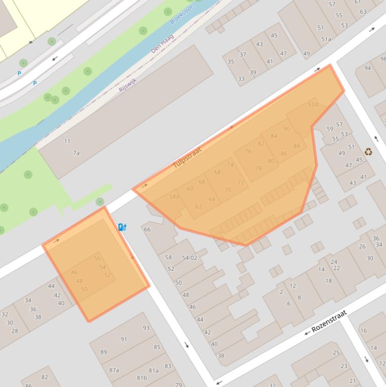 Kaart van postcodegebied 2282NS.