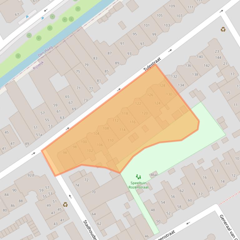 Kaart van postcodegebied 2282NT.