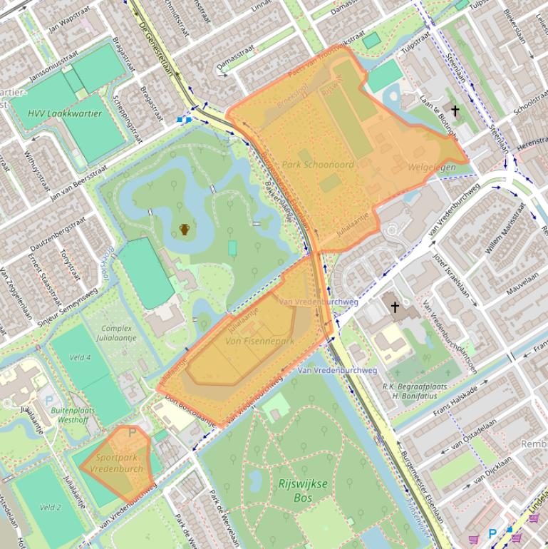 Kaart van postcodegebied 2282NW.