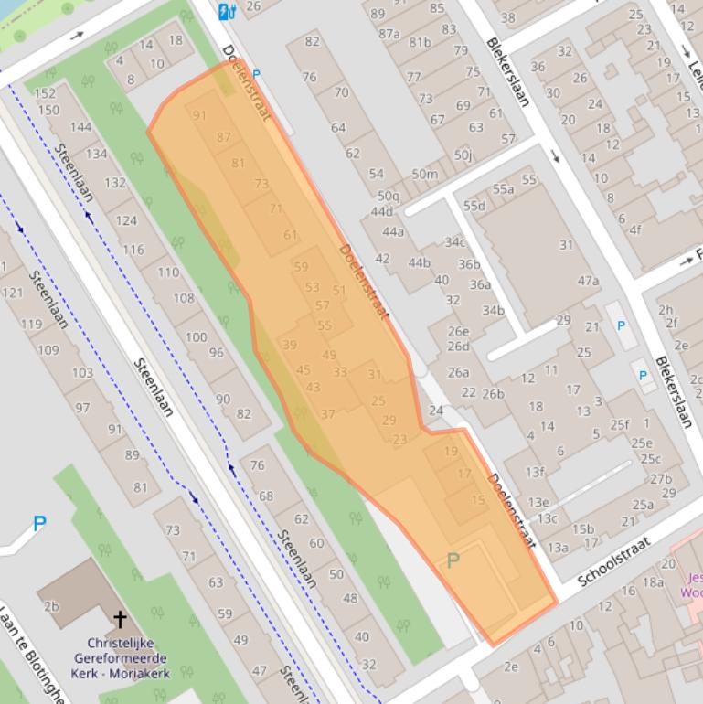 Kaart van postcodegebied 2282NX.